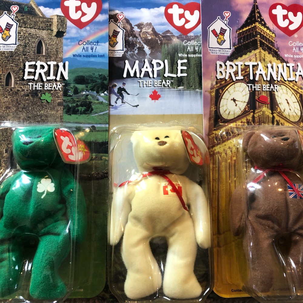 3 Mini Beanie Babies - McDonalds